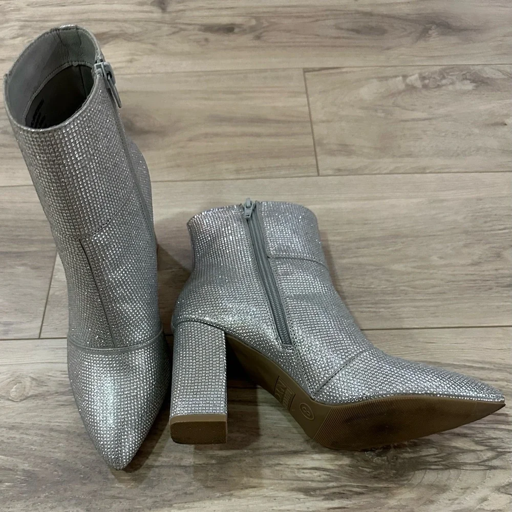 Madden NYC Women's Rhinestone Pointed Toe Booties